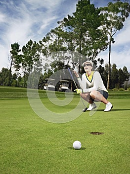 Disappointed Golfer On Putting Green