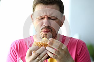 Disappointed hungry man