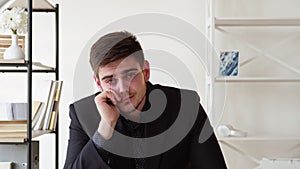 disappointing meeting virtual call skeptic man