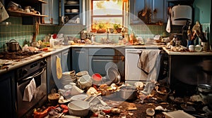 disarray messy kitchen