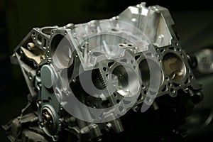 Disassembled car engine