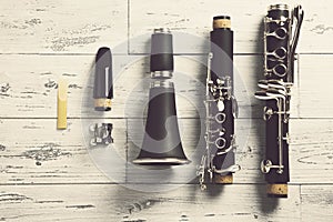 Disassembled clarinet