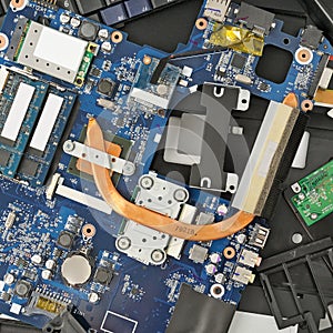 Disassembled computer