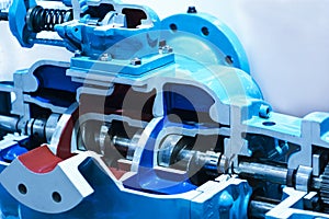 Disassembled engine close up