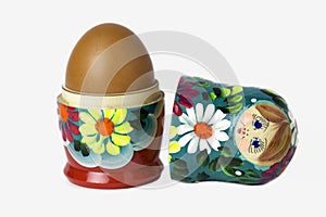 Disassembled Matryoshka with egg