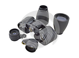 Disassembled prism binoculars