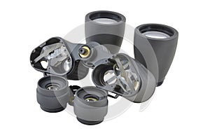 Disassembled prism binoculars