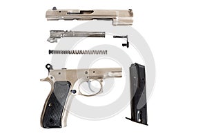 Disassembled Semi-automatic gun