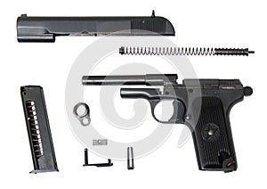 Disassembled tt-t traumatic gun