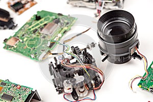 Disassembled VHS video camera.