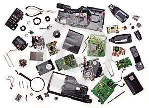 Disassembled VHS video camera.