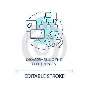 Disassembling electronics concept icon