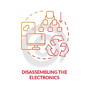 Disassembling electronics concept icon