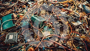 Disassembling obsolete computer equipment for recycling and repairing electrical components generated by AI