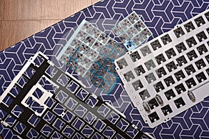 Disassembly mechanical keyboard, Modified custom keyboard with PCB switch pad stickers photo