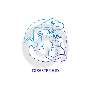 Disaster aid blue gradient concept icon