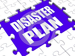 Disaster Plan Puzzle Shows Danger Emergency Crisis Protection