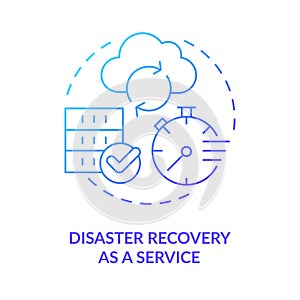 Disaster recovery as a service blue gradient concept icon