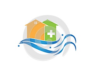 Disaster recovery logo vector illustration