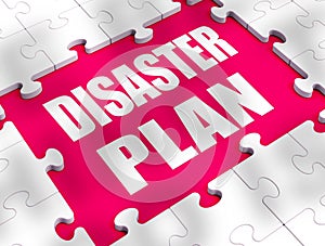 Disaster recovery plan concept mitigating risks and planning ahead - 3d illustration