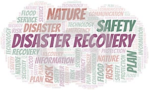 Disaster Recovery typography vector word cloud