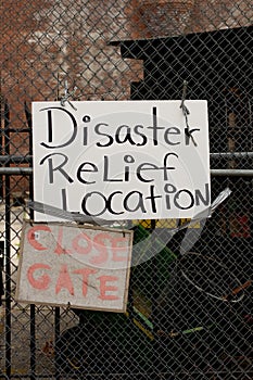 Disaster Relief Sign