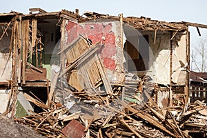 Disaster ruined house