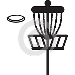 Disc golf basket icon on white background. disc golf logo. disc golf sport symbol. flat style