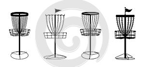 Disc golf basket isolated