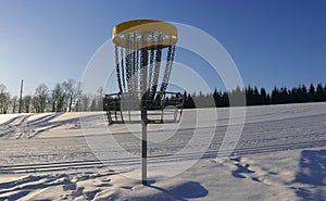 Disc golf, sports and hobbies in winter