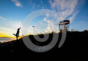 Disc golf sunset, Norway