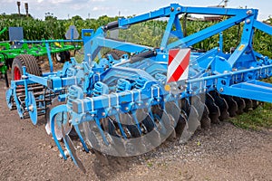 Disc harrow for tillage in areas with the remains of tall stalks of corn and sunflower on the material and technical base of the