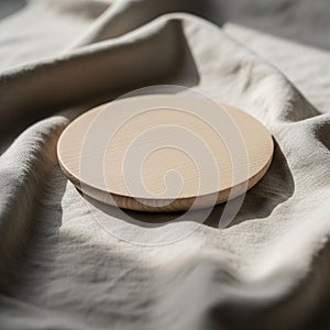 The disc has a smooth surface with visible wood grain patterns