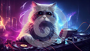 disc jockey dj kitten