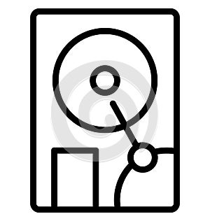 Disc player, hard disk Isolated Vector Icon That can be easily edited in any size or modified.