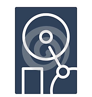 Disc player, hard disk Isolated Vector Icon That can be easily edited in any size or modified.