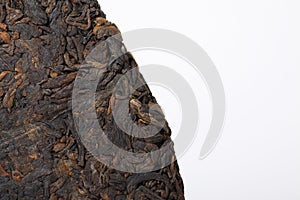 Disc of puer tea isolated on a white background