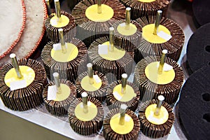 Disc of sandpaper closeup