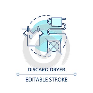 Discard dryer turquoise concept icon