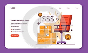 Discard the illiquid assets web banner or landing page. Effective