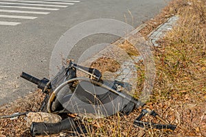 Discarded broken office chair