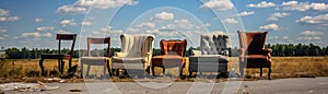 Discarded Furniture On The Side Of The Road Panoramic Banner photo
