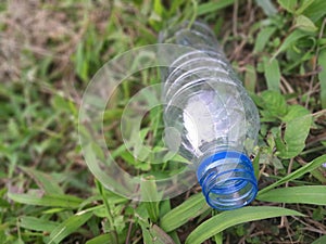 Discarded plastic bottles used for mineral water carelessly in nature have the potential to cause pollution and damage to nature