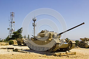 Discarded Sherman Tank on HarAdar Radar Hill Monument outside Jerusalem