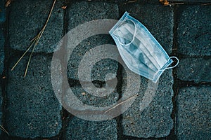 Discarded  Surgical Mask covid