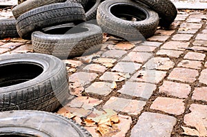 Discarded tires photo