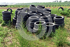Discarded tires photo