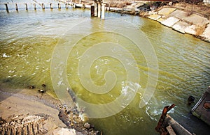 Discharge of dirty industrial wastewater into sea. Poisoning of recreation area by spread of disease, destruction of flora and