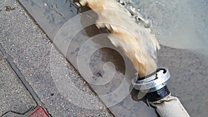 Discharge of dirty sewage, waste water onto the street