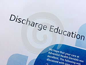 Discharge education brochure